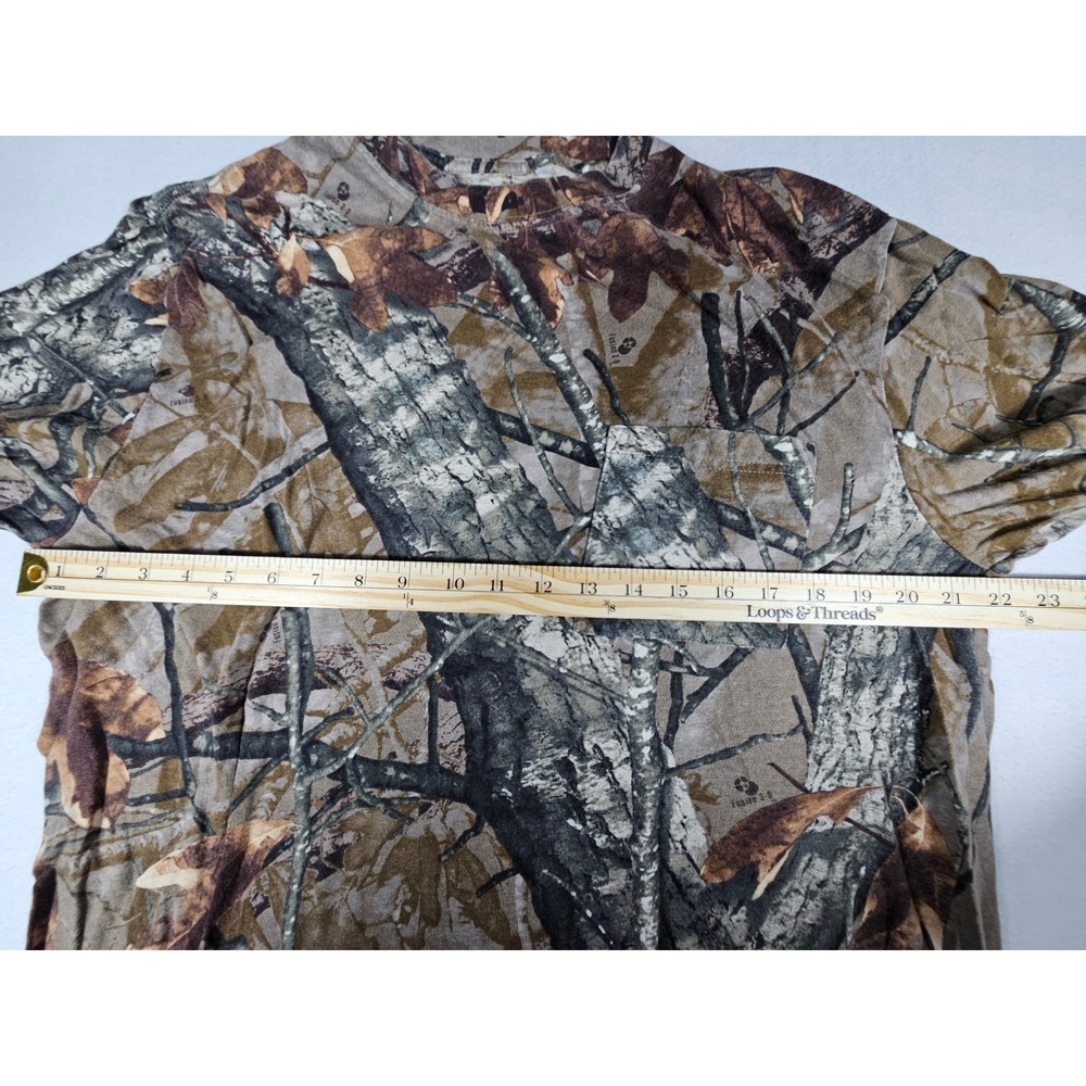 Fusion 3D Camo Long Sleeve Hunting T-Shirt Mens Woodland Tree Print Chest Pocket - Picture 3 of 7
